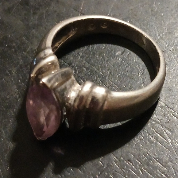 Vintage Sterling Silver 9.25 Purple Amethyst Gemstone size 7 Ring - Picture 7 of 8
